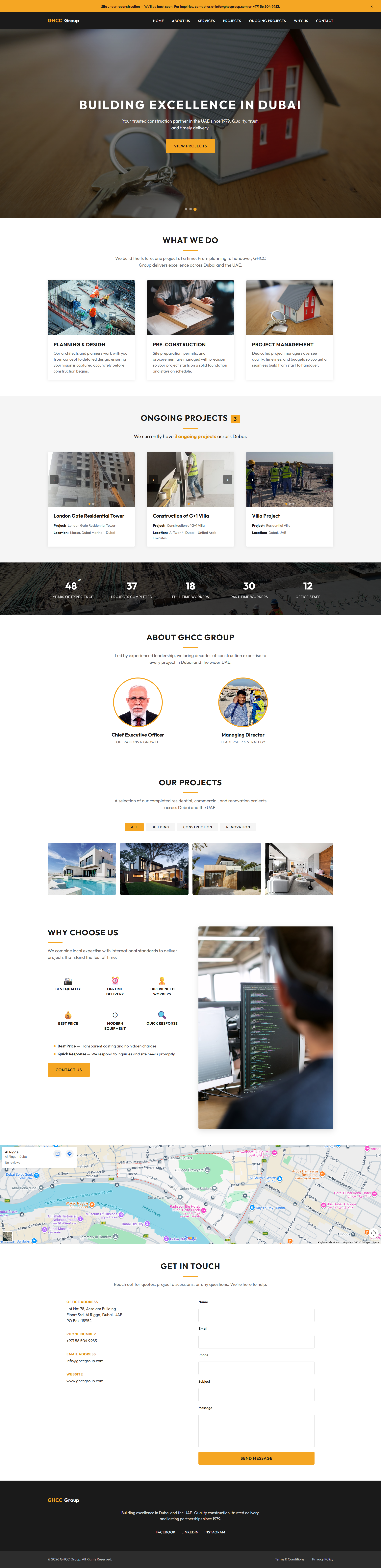 GHCC Group — construction company site